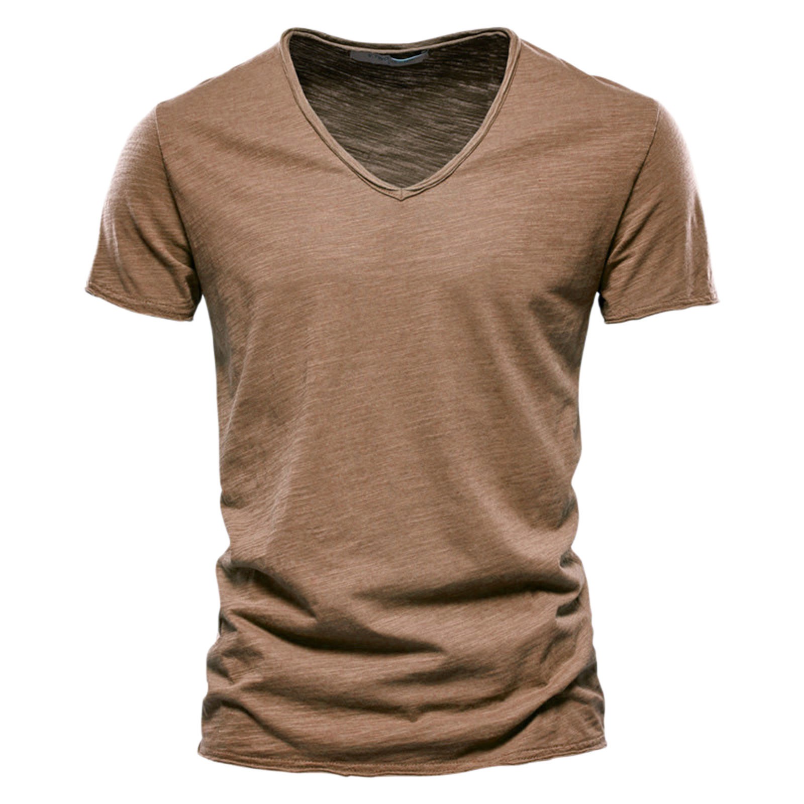 thumbnail image 4 of Camiseta informal de manga corta con cuello en V para hombre: poliéster, fácil de combinar con pantalones, para uso diario, tallas S-XXXXXL., 4 of 4